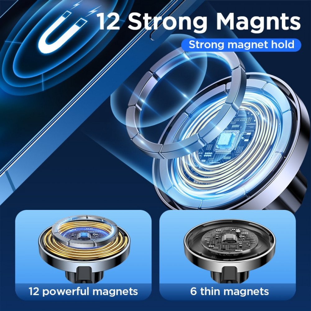 15W Qi Magnetic Car Phone Holder Wireless Charger For iPhone 13 12 Pro Max Fast Charging Car Holder For Samsung Xiaomi