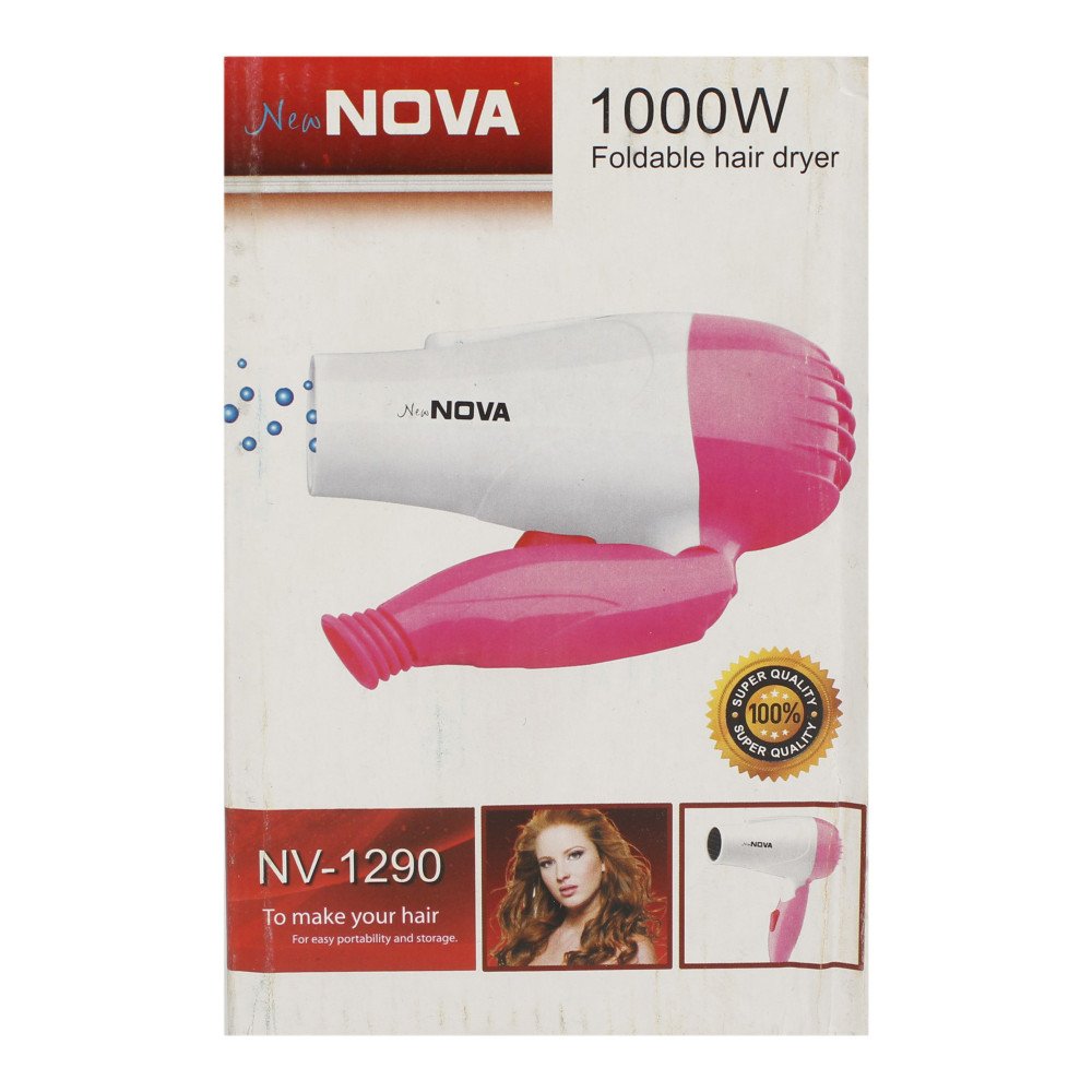 Nova Foldable Mini Hair Dryer 1000W Nv-1290
