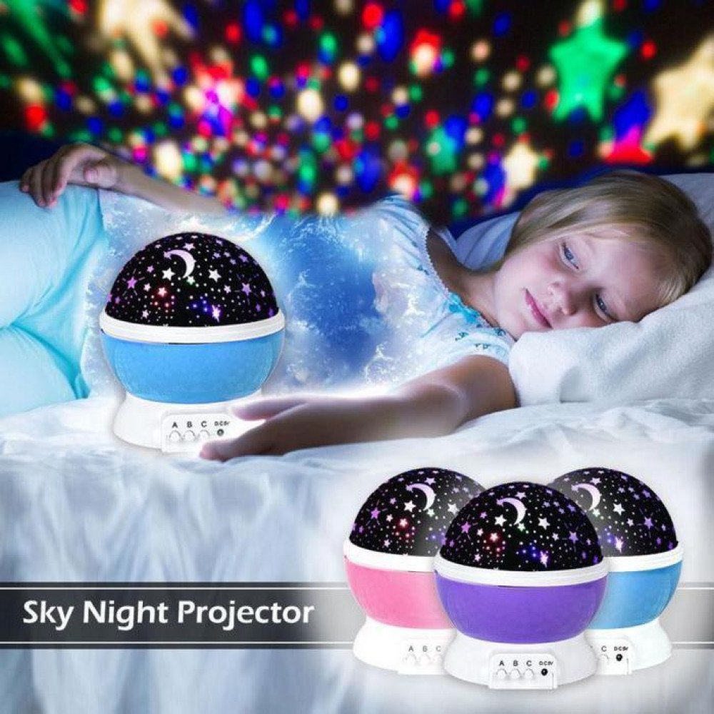Auto Rotating Colorful Starry Moon Star Projection Light