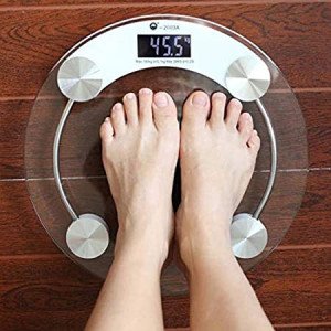 Personal Health Human Body Digital Weight Machine 8Mm Round Transparent Glass Weighing Scale Weighing Scale