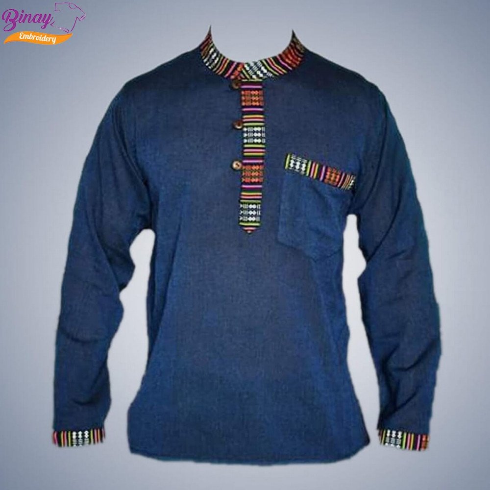 Binay Embroidery Bhutani Kurta Shirt For Men